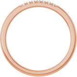 14K Gold Round Natural Diamond French-Set Seven-Stone Anniversary Band – .03–1/5 CTW - Rose Gold - view 2