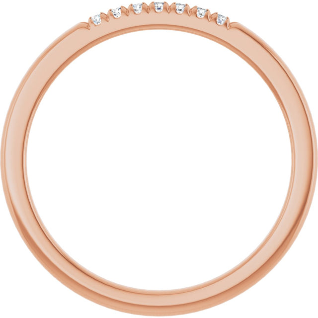 14K Gold Round Lab-Grown Diamond French-Set Seven-Stone Anniversary Band – .03–1/5 CTW - Rose Gold - view 2