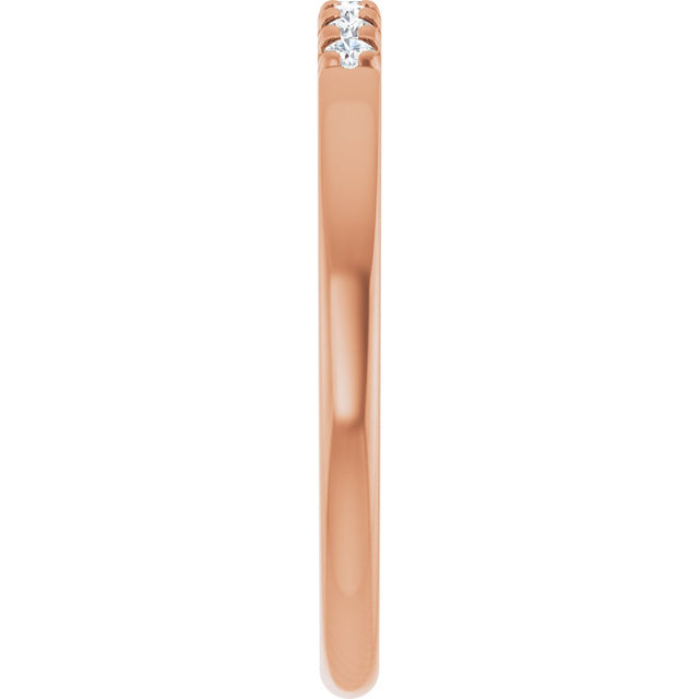 14K Gold Round Lab-Grown Diamond French-Set Seven-Stone Anniversary Band – .03–1/5 CTW - Rose Gold - view 4