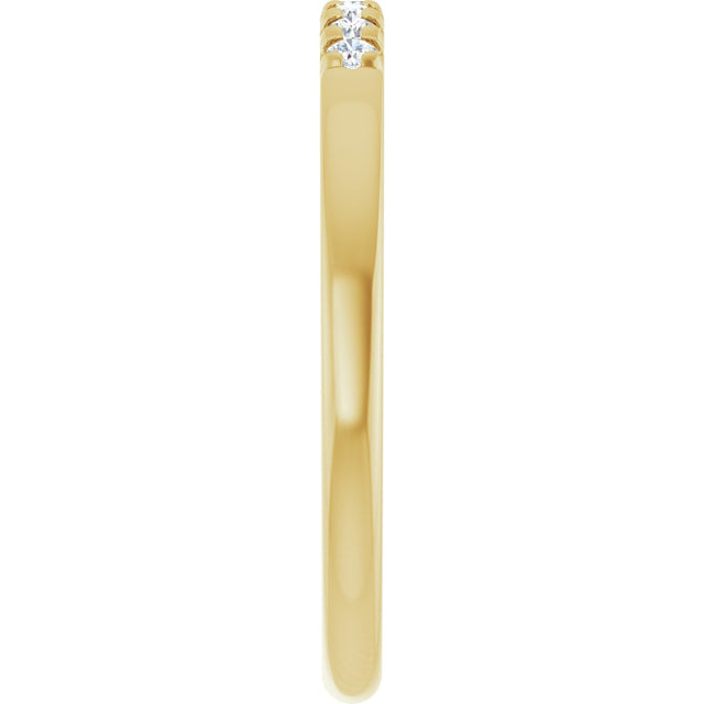 14K Gold Round Natural Diamond French-Set Seven-Stone Anniversary Band – .03–1/5 CTW - Yellow Gold - view 4