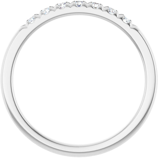 Platinum Round Natural Diamond French-Set Seven-Stone Anniversary Band – .03–1 CTW - view 2
