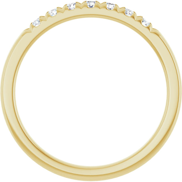14K Gold Round Lab-Grown Diamond French-Set Seven-Stone Anniversary Band – .03–1/5 CTW - Yellow Gold - view 2