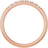 14K Gold Round Lab-Grown Diamond French-Set Seven-Stone Anniversary Band – .03–1/5 CTW - Rose Gold - view 2