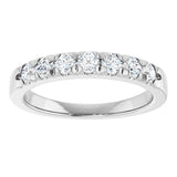 Platinum Round Lab-Grown Diamond French-Set Seven-Stone Anniversary Band – .03–1 1/8 CTW - view 3