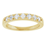 14K Gold Round Natural Diamond French-Set Seven-Stone Anniversary Band – 1/4–7/8 CTW - Yellow Gold - view 3