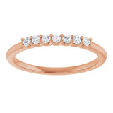 14K Gold Round Lab-Grown Diamond U-Prong Seven-Stone Anniversary Band – 1.75 mm Stones - Rose Gold - view 3