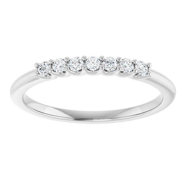 Platinum Round Lab-Grown Diamond U-Prong Seven-Stone Anniversary Band – 1.75 mm Stones - view 3