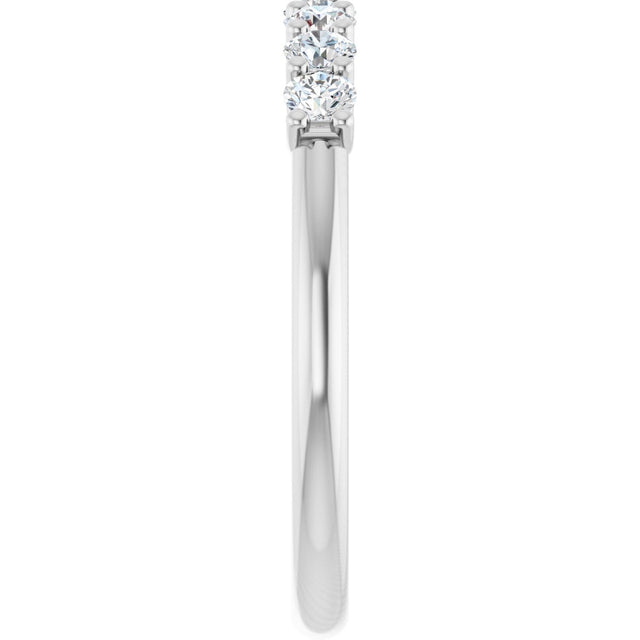Platinum Round Natural Diamond U-Prong Seven-Stone Anniversary Band – 2.5 mm Stones - view 4