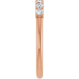 14K Gold Round Natural Diamond U-Prong Seven-Stone Anniversary Band – 2.5 mm Stones - Rose Gold - view 4