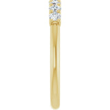14K Gold Round Natural Diamond U-Prong Seven-Stone Anniversary Band – 2.5 mm Stones - Yellow Gold - view 4