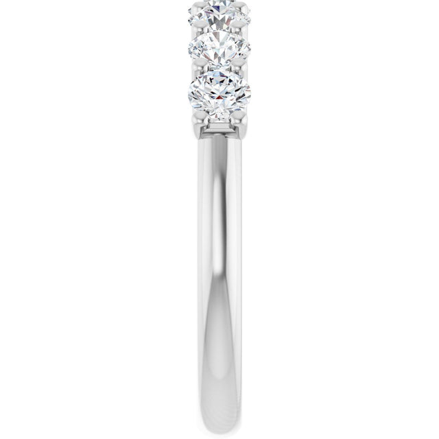 Platinum Round Natural Diamond U-Prong Seven-Stone Anniversary Band – 2.75 mm Stones - view 4
