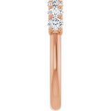 14K Gold Round Natural Diamond U-Prong Seven-Stone Anniversary Band – 2.75 mm Stones - Rose Gold - view 4