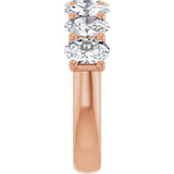 14K Gold Oval Lab-Grown Diamond U-Prong Seven-Stone Anniversary Band – 6x4 mm Stones - Rose Gold - view 4