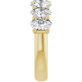 14K Gold Oval Lab-Grown Diamond U-Prong Seven-Stone Anniversary Band – 6x4 mm Stones - Yellow Gold - view 4