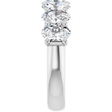 Platinum Oval Lab-Grown Diamond U-Prong Seven-Stone Anniversary Band – 6x4 mm Stones - view 4