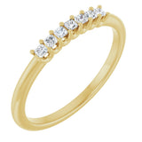 14K Gold Square Lab-Grown Diamond U-Prong Seven-Stone Anniversary Band – 1/6–7/8 CTW - Yellow Gold