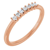 14K Gold Square Natural Diamond U-Prong Seven-Stone Anniversary Band – 1/6–5/8 CTW - Rose Gold