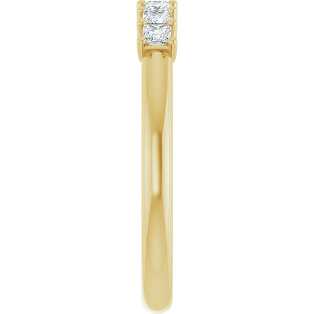 14K Gold Square Lab-Grown Diamond U-Prong Seven-Stone Anniversary Band – 1/6–7/8 CTW - Yellow Gold - view 4
