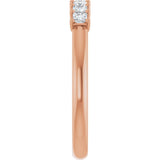 14K Gold Square Natural Diamond U-Prong Seven-Stone Anniversary Band – 1/6–5/8 CTW - Rose Gold - view 4