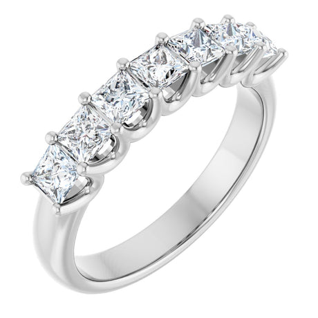 Platinum Square Lab-Grown Diamond U-Prong Seven-Stone Anniversary Band – 1/6–1 3/4 CTW