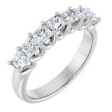 14K Gold Square Lab-Grown Diamond U-Prong Seven-Stone Anniversary Band – 1 1/6–1 3/4 CTW - White Gold