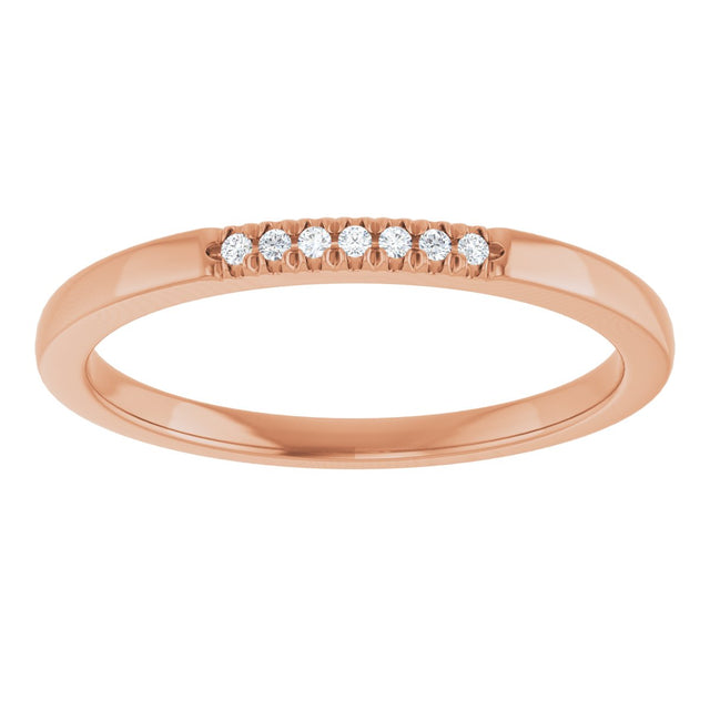 14K Gold Round Lab-Grown Diamond French-Set Seven-Stone Anniversary Band – .03–1/5 CTW - Rose Gold - view 3