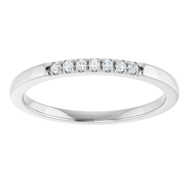 14K Gold Round Lab-Grown Diamond French-Set Seven-Stone Anniversary Band – .03–1/5 CTW - White Gold - view 3