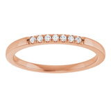 14K Gold Round Natural Diamond French-Set Seven-Stone Anniversary Band – .03–1/5 CTW - Rose Gold - view 3