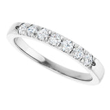 Platinum Round Lab-Grown Diamond French-Set Seven-Stone Anniversary Band – .03–1 1/8 CTW - view 5