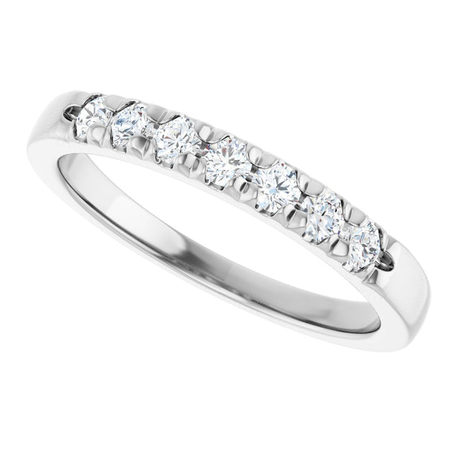 Platinum Round Lab-Grown Diamond French-Set Seven-Stone Anniversary Band – .03–1 1/8 CTW - view 5