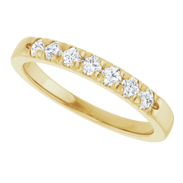 14K Gold Round Lab-Grown Diamond French-Set Seven-Stone Anniversary Band – 1/4–1 CTW - Yellow Gold - view 5