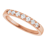 14K Gold Round Natural Diamond French-Set Seven-Stone Anniversary Band – 1/4–7/8 CTW - Rose Gold - view 5