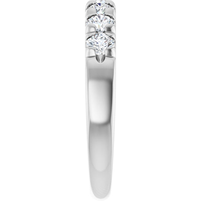 Platinum Round Lab-Grown Diamond French-Set Seven-Stone Anniversary Band – .03–1 1/8 CTW - view 4