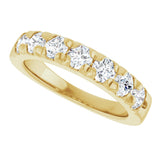 14K Gold Round Lab-Grown Diamond French-Set Seven-Stone Anniversary Band – 1 1/8 CTW - Yellow Gold - view 5
