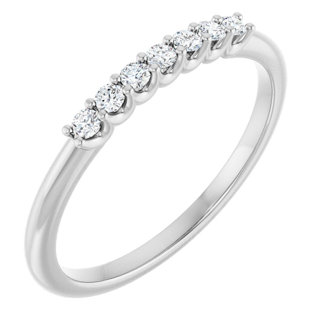 Platinum Round Lab-Grown Diamond U-Prong Seven-Stone Anniversary Band – 1.7 mm Stones