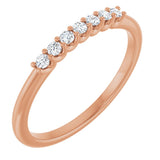 14K Gold Round Natural Diamond U-Prong Seven-Stone Anniversary Band – 1.7 mm Stones - Rose Gold