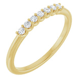 14K Gold Round Natural Diamond U-Prong Seven-Stone Anniversary Band – 1.5 mm Stones - Yellow Gold