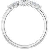 Platinum Round Lab-Grown Diamond U-Prong Seven-Stone Anniversary Band – 2 mm Stones - view 2