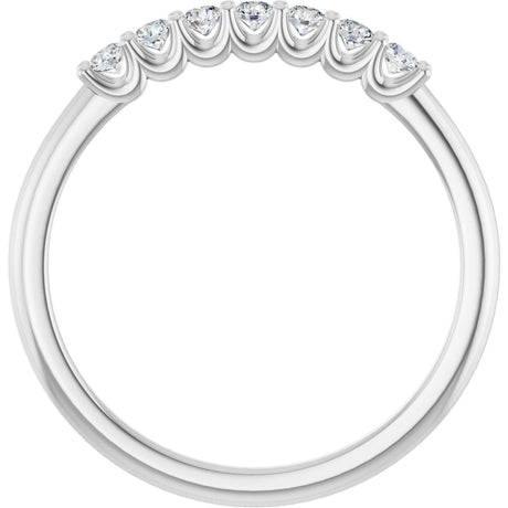 Platinum Round Lab-Grown Diamond U-Prong Seven-Stone Anniversary Band – 2 mm Stones - view 2