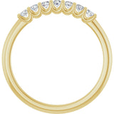 14K Gold Round Natural Diamond U-Prong Seven-Stone Anniversary Band – 2 mm Stones - Yellow Gold - view 2