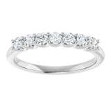 Platinum Round Lab-Grown Diamond U-Prong Seven-Stone Anniversary Band – 2.5 mm Stones - view 3