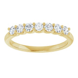 14K Gold Round Lab-Grown Diamond U-Prong Seven-Stone Anniversary Band – 2.5 mm Stones - Yellow Gold - view 3