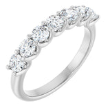 14K Gold Round Natural Diamond U-Prong Seven-Stone Anniversary Band – 2.75 mm Stones - White Gold