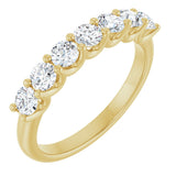 14K Gold Round Lab-Grown Diamond U-Prong Seven-Stone Anniversary Band – 3.2 mm Stones - Yellow Gold
