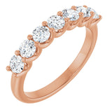 14K Gold Round Natural Diamond U-Prong Seven-Stone Anniversary Band – 2.75 mm Stones - Rose Gold