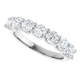 Platinum Round Lab-Grown Diamond U-Prong Seven-Stone Anniversary Band – 3.8 mm Stones - view 5