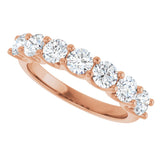 14K Gold Round Natural Diamond U-Prong Seven-Stone Anniversary Band – 3.8 mm Stones - Rose Gold - view 5