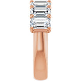 14K Gold Emerald Lab-Grown Diamond U-Prong Seven-Stone Anniversary Band – 2 1/6–4 1/5 CTW - Rose Gold - view 4
