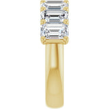 14K Gold Emerald Lab-Grown Diamond U-Prong Seven-Stone Anniversary Band – 2 1/6–4 1/5 CTW - Yellow Gold - view 4