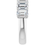 Platinum Emerald Natural Diamond U-Prong Seven-Stone Anniversary Band – 2 1/6–4 1/5 CTW - view 4